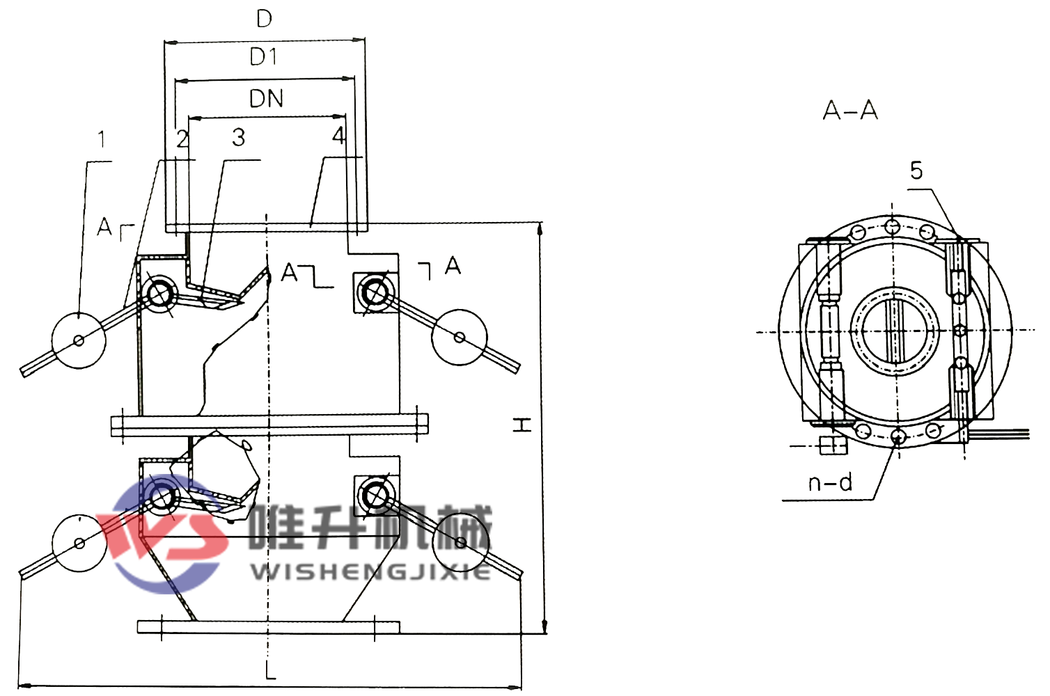 圓形雙層雙門(mén)重錘式鎖風(fēng)翻板閥