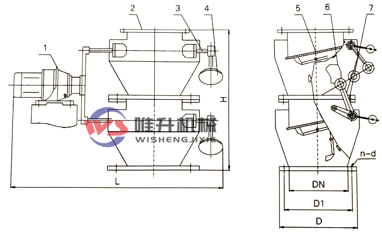 電動(dòng)雙層單門鎖風(fēng)翻板閥